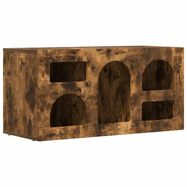 vidaXL Meuble TV Chêne fumé 80 x 35 x 40 cm Bois d'ingénierie