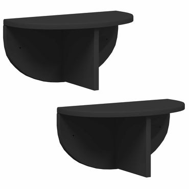vidaXL Wandregal 2 pcs Schwarz 38 x 19 x 19 cm Holzwerkstoff