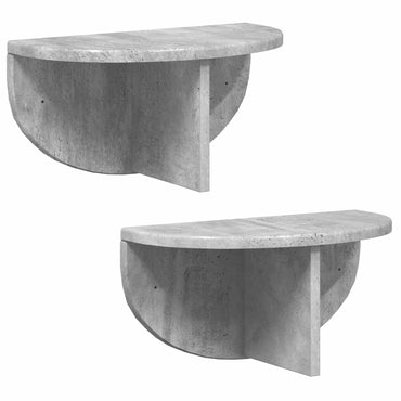 vidaXL Wandregal 2 pcs Beton Grau 38 x 19 x 19 cm Holzwerkstoff