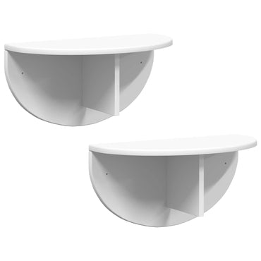 vidaXL Wandregal Wandmontiert 2 pcs Weiß 48 x 24 x 24 cm Holzwerkstoff