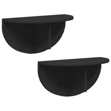 vidaXL Wandregal 2 pcs Schwarz 48 x 24 x 24 cm Holzwerkstoff