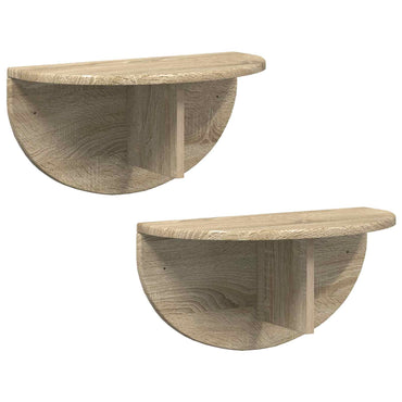 vidaXL Wandregal 2 pcs Sonoma-Eiche 48 x 24 x 24 cm Holzwerkstoff
