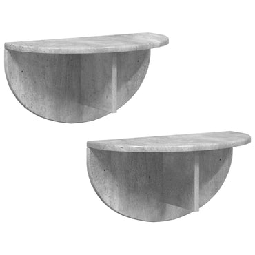 vidaXL Wandregal 2 pcs Beton Grau 48 x 24 x 24 cm Holzwerkstoff