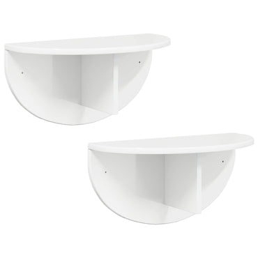 vidaXL Wandregal 2 pcs Hochglanz Weiß 48 x 24 x 24 cm Holzwerkstoff