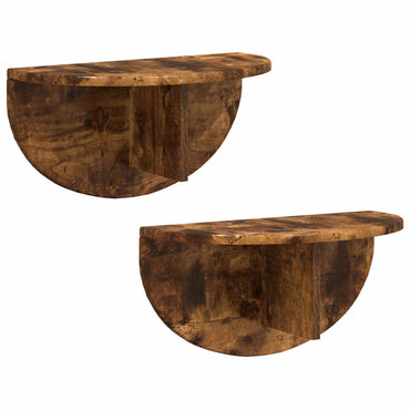 vidaXL Wandregal 2 pcs Geräucherte Eiche 48 x 24 x 24 cm Holzwerkstoff