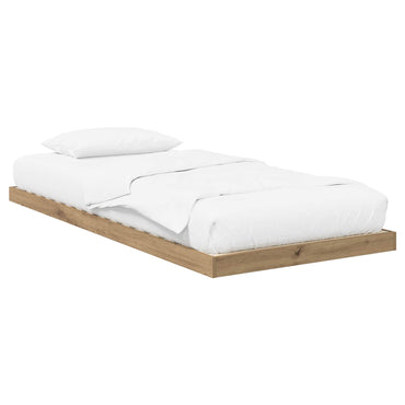 vidaXL Cadre de lit au sol Chêne artisanal 76,5 x 200 cm Bois d'ingénierie