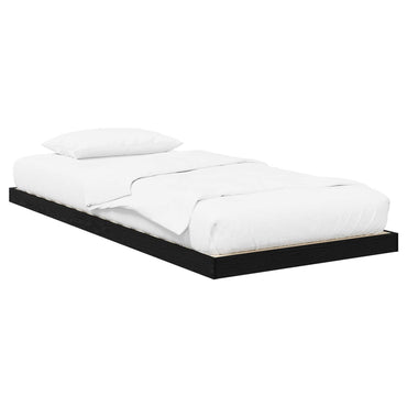 vidaXL Bodenbettrahmen Schwarz Eichen-Optik 86,5 x 200 cm
