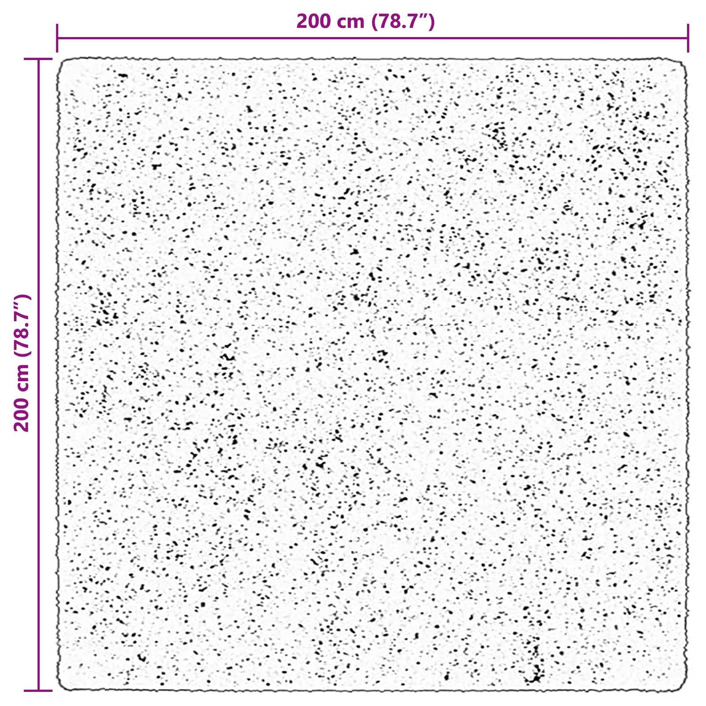 vidaXL Bereichsteppiche Quadratisch HUARTE Braun 200 x 200 cm