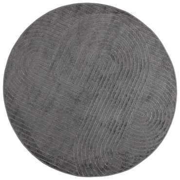 vidaXL Bereichsteppiche Rund HUARTE Anthrazit Ø 160 CM Polyester