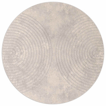 vidaXL Bereichsteppiche Rund HUARTE Beige Ø 200 CM Polyester