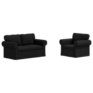 vidaXL Sofa 2 pcs Schwarz 155 x 82 x 80 cm Stoff