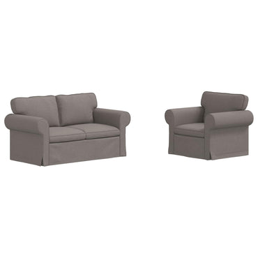 vidaXL Sofa 2 pcs Taupe 155 x 82 x 80 cm Stoff