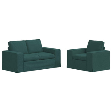 vidaXL Sofa 2 pcs Dunkelgrün 182 x 80 x 82 cm Stoff