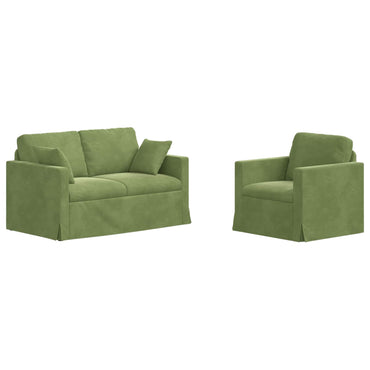 vidaXL Sofa 2 pcs Hellgrün 138 x 78 x 80 cm Samt