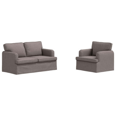 vidaXL Sofa 2 pcs Taupe 144 x 80 x 85 cm Stoff