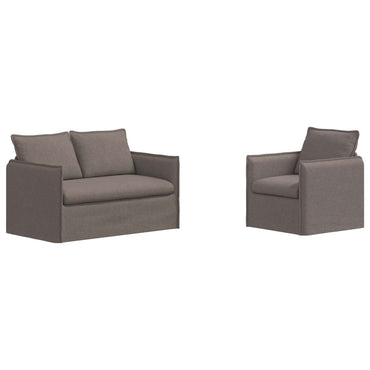 vidaXL Sofa 2 pcs Taupe 196 x 82 x 85 cm Stoff