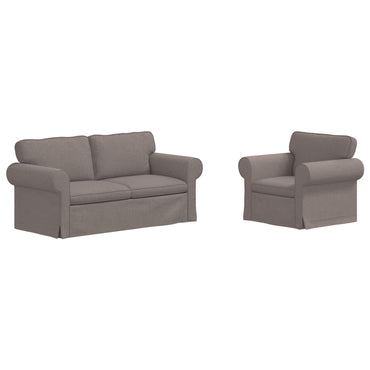 vidaXL Sofa 2 pcs Taupe 175 x 82 x 80 cm Stoff