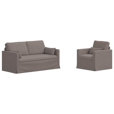 vidaXL Sofa 2 pcs Taupe 158 x 78 x 80 cm Stoff
