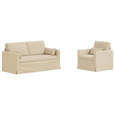 vidaXL Sofa 2 pcs Creme 158 x 78 x 80 cm Stoff
