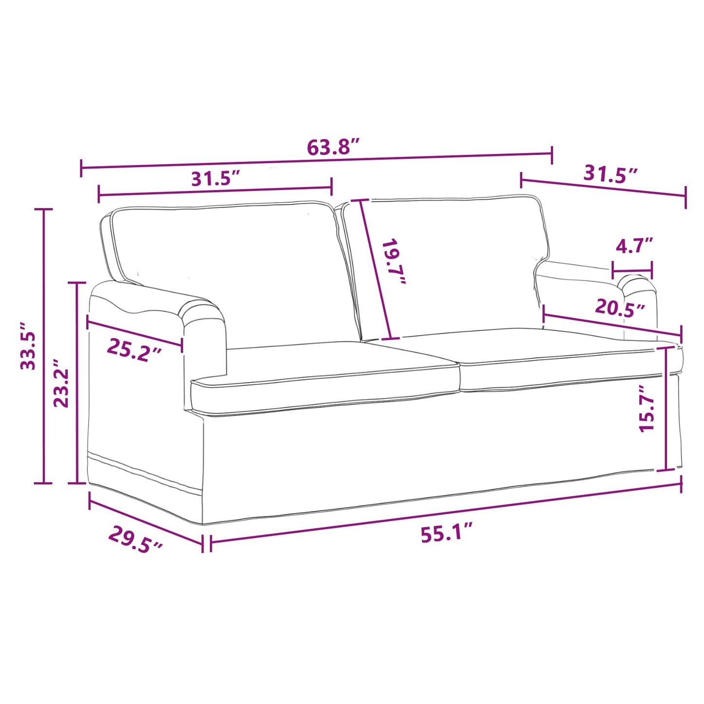 vidaXL Sofa 2 pcs Dunkelgrau 162 x 80 x 85 cm Stoff