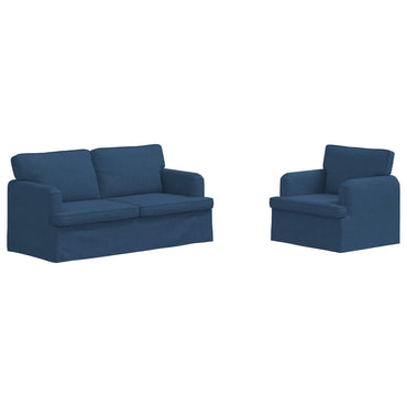 vidaXL Sofa 2 pcs Blau 162 x 80 x 85 cm Stoff