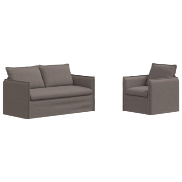 vidaXL Sofa 2 pcs Taupe 196 x 82 x 85 cm Stoff
