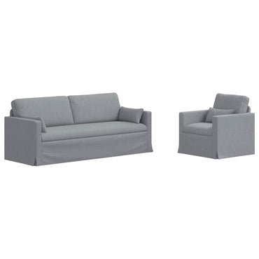 vidaXL Sofa 2 pcs Hellgrau 198 x 78 x 80 cm Stoff