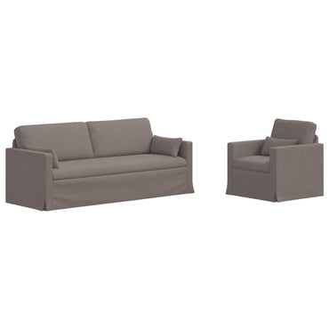 vidaXL Sofa 2 pcs Taupe 198 x 78 x 80 cm Stoff
