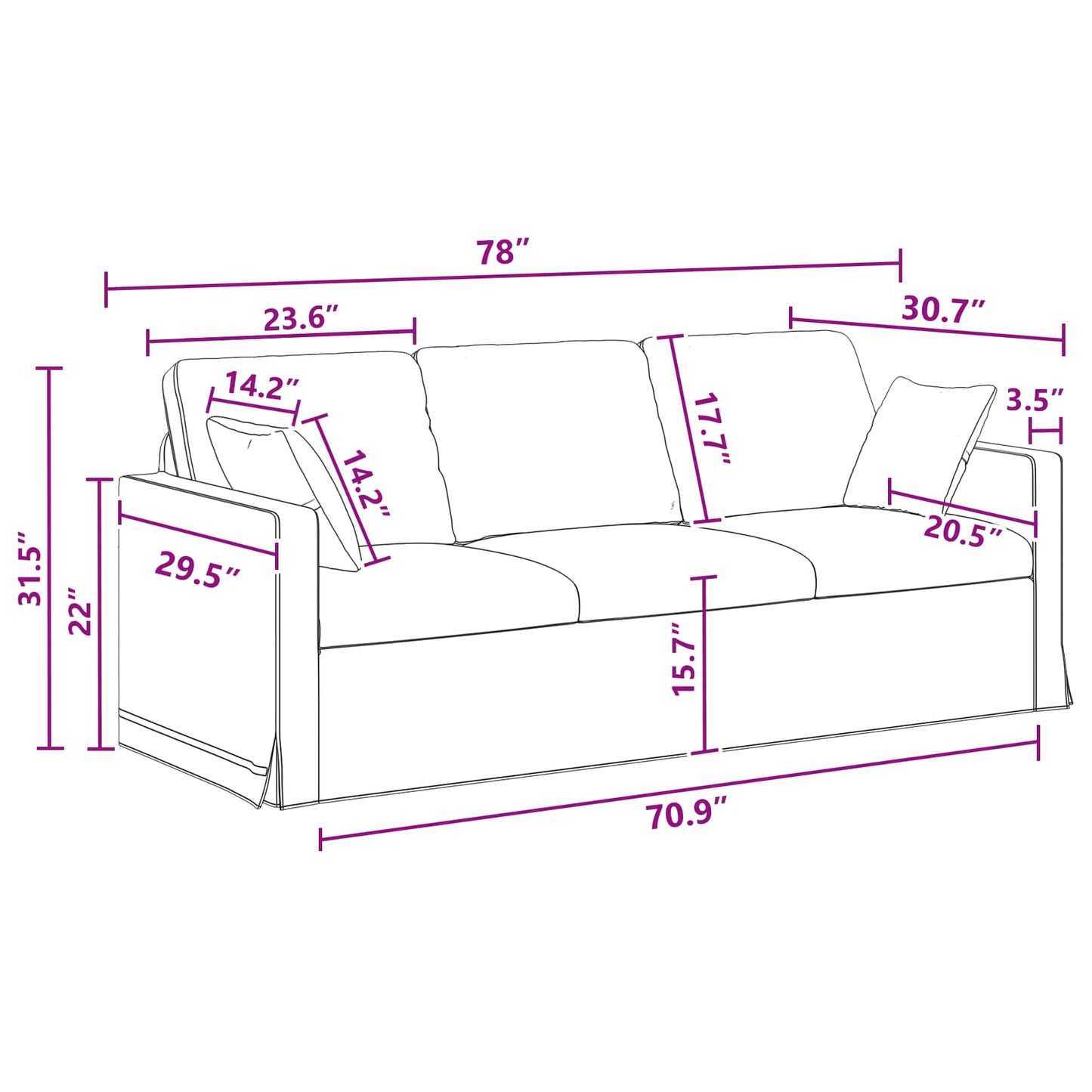 vidaXL Sofa 2 pcs Dunkelgrau 198 x 78 x 80 cm Samt