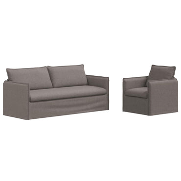 vidaXL Sofa 2 pcs Taupe 196 x 82 x 85 cm Stoff