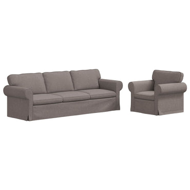 vidaXL Sofa 2 pcs Taupe 245 x 82 x 80 cm Stoff