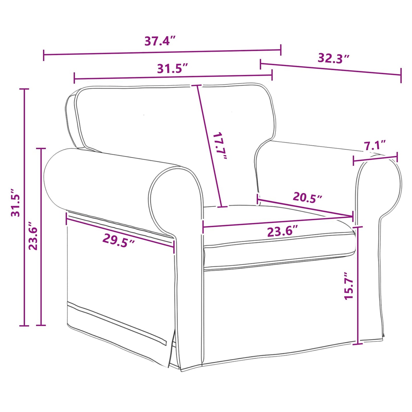 vidaXL Sofa Dunkelgrau 215 x 82 x 80 cm Stoff