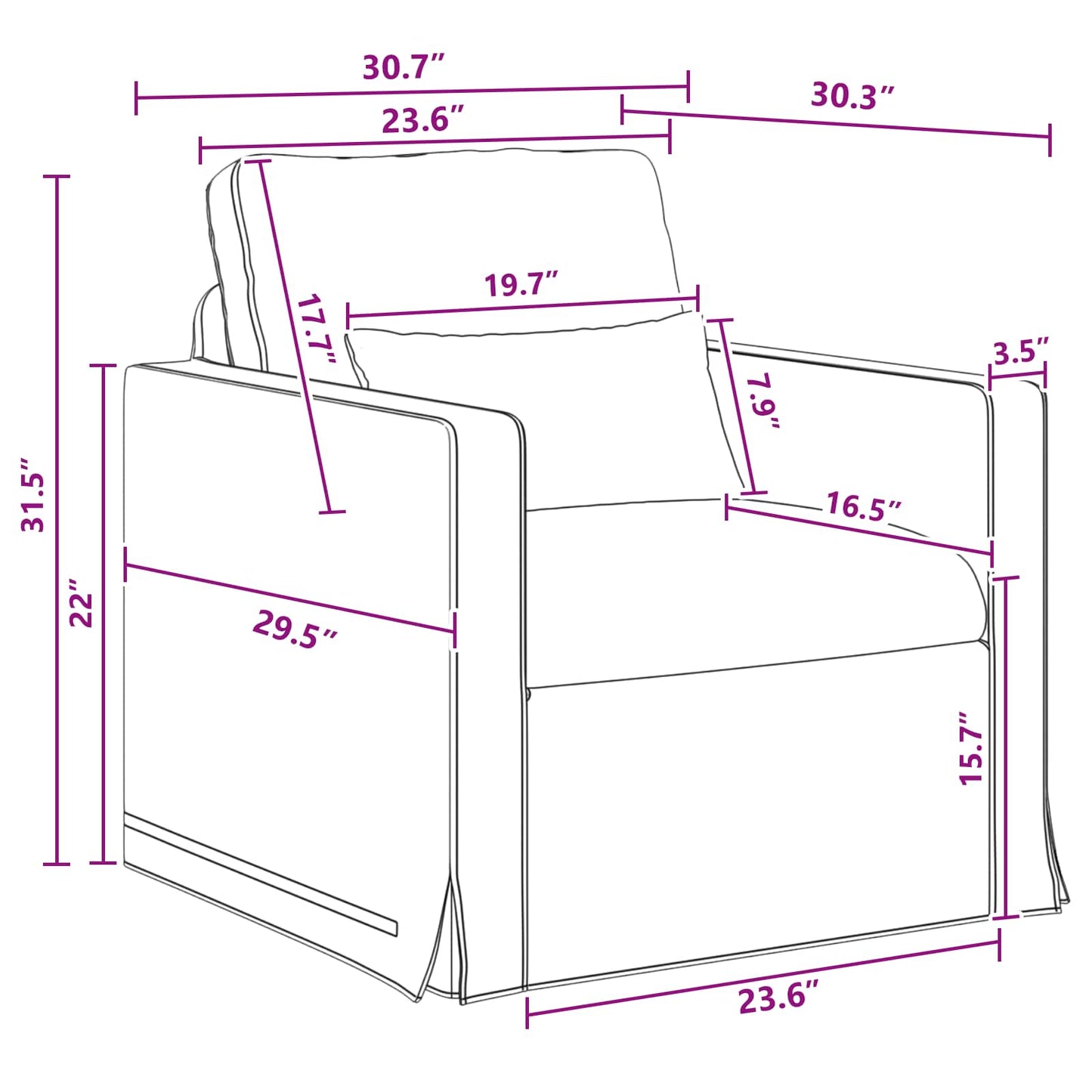 vidaXL Sofa Dunkelgrau 78 x 78 x 80 cm Stoff