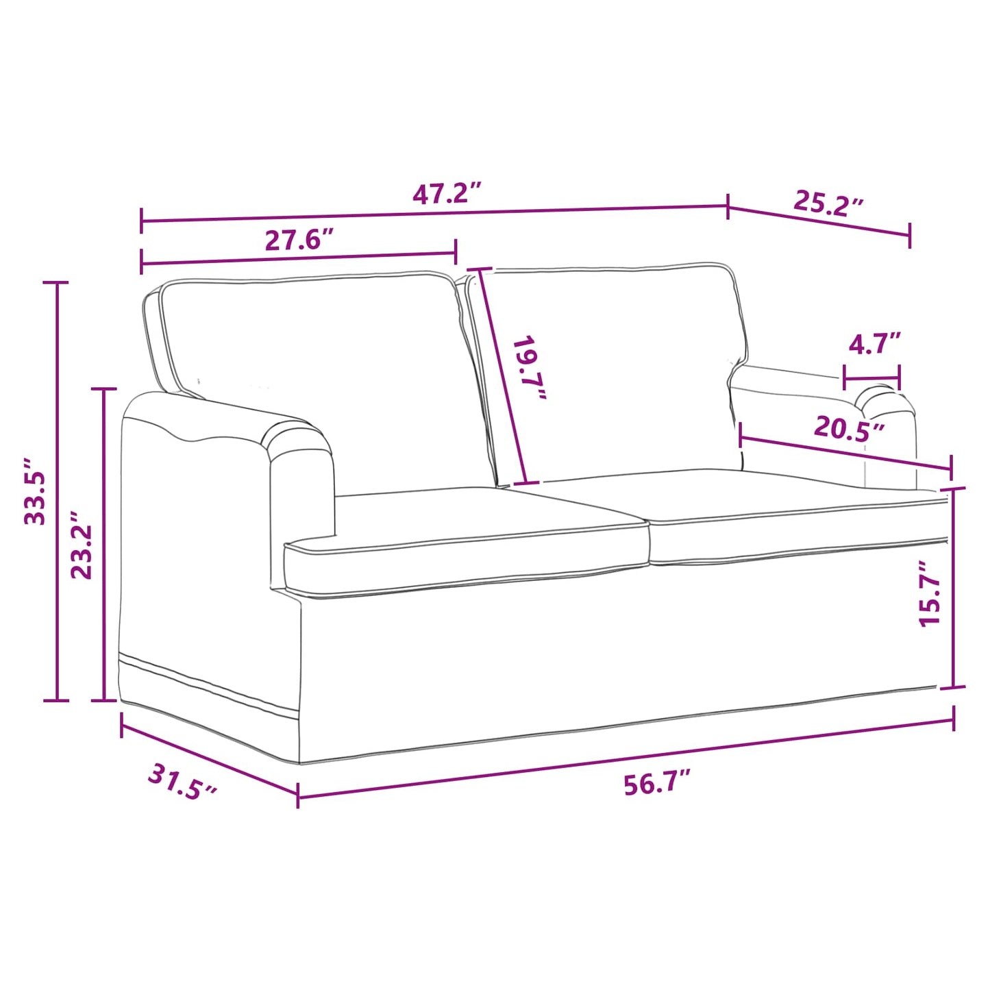 vidaXL Sofa Dunkelgrau 144 x 80 x 85 cm Stoff