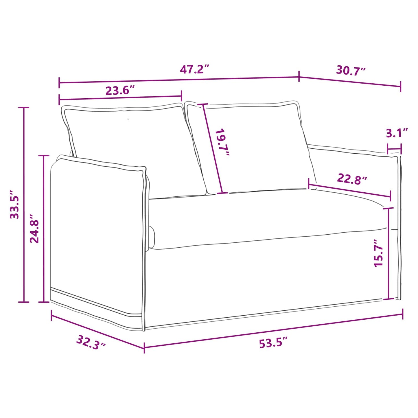 vidaXL Sofa Dunkelgrau 136 x 82 x 85 cm Stoff