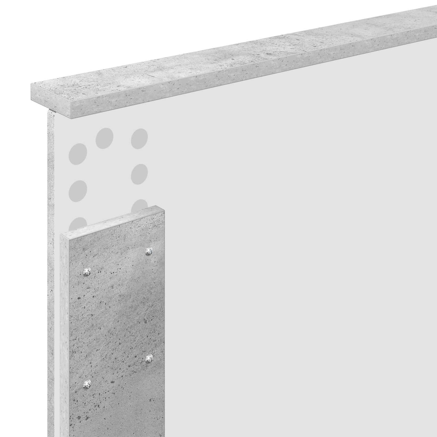 vidaXL Aufbewahrungsbett Beton Grau 70 x 190 cm Holzwerkstoff