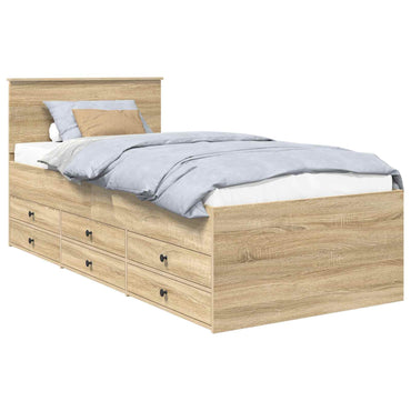 vidaXL Tagesbett Sonoma Eiche und Schwarz 100 x 200 cm Holzwerkstoff