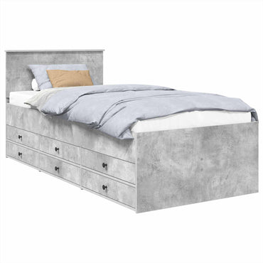 vidaXL Tagesbett Beton Grau und Schwarz 90 x 190 cm Holzwerkstoff