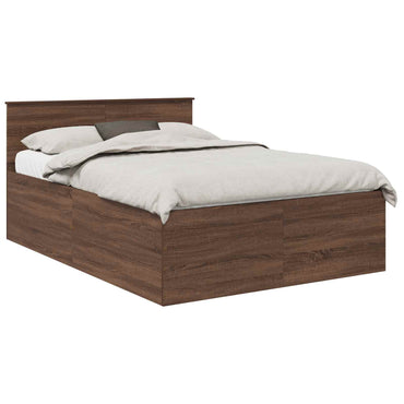 vidaXL Bettrahmen Braun Eichen-Optik 150 x 200 cm Holzwerkstoff