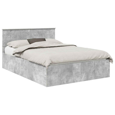 vidaXL Cadre de lit avec tête de lit gris béton 150 x 200 cm bois d'ingénierie