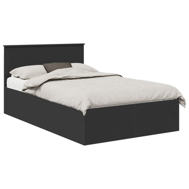 vidaXL Bettrahmen mit Kopfteil Schwarz 120 x 200 cm Holzwerkstoff