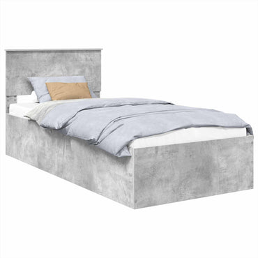 vidaXL Bettrahmen mit Kopfteil Beton Grau 120 x 200 cm Holzwerkstoff