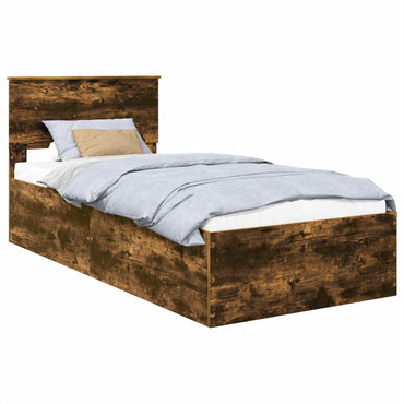 vidaXL Bettrahmen Geräucherte Eiche 120 x 200 cm Holzwerkstoff