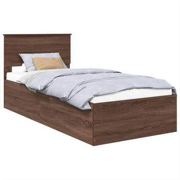 vidaXL Bettrahmen Braun Eichen-Optik 90 x 200 cm Holzwerkstoff