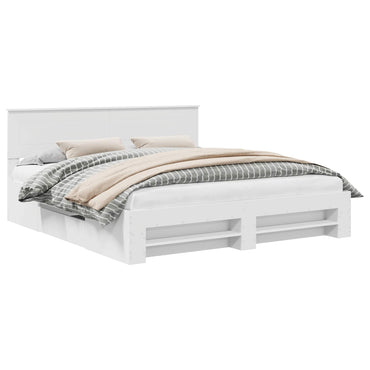 vidaXL Cadre de lit avec tête de lit Blanc 180 x 200 cm Bois d'ingénierie