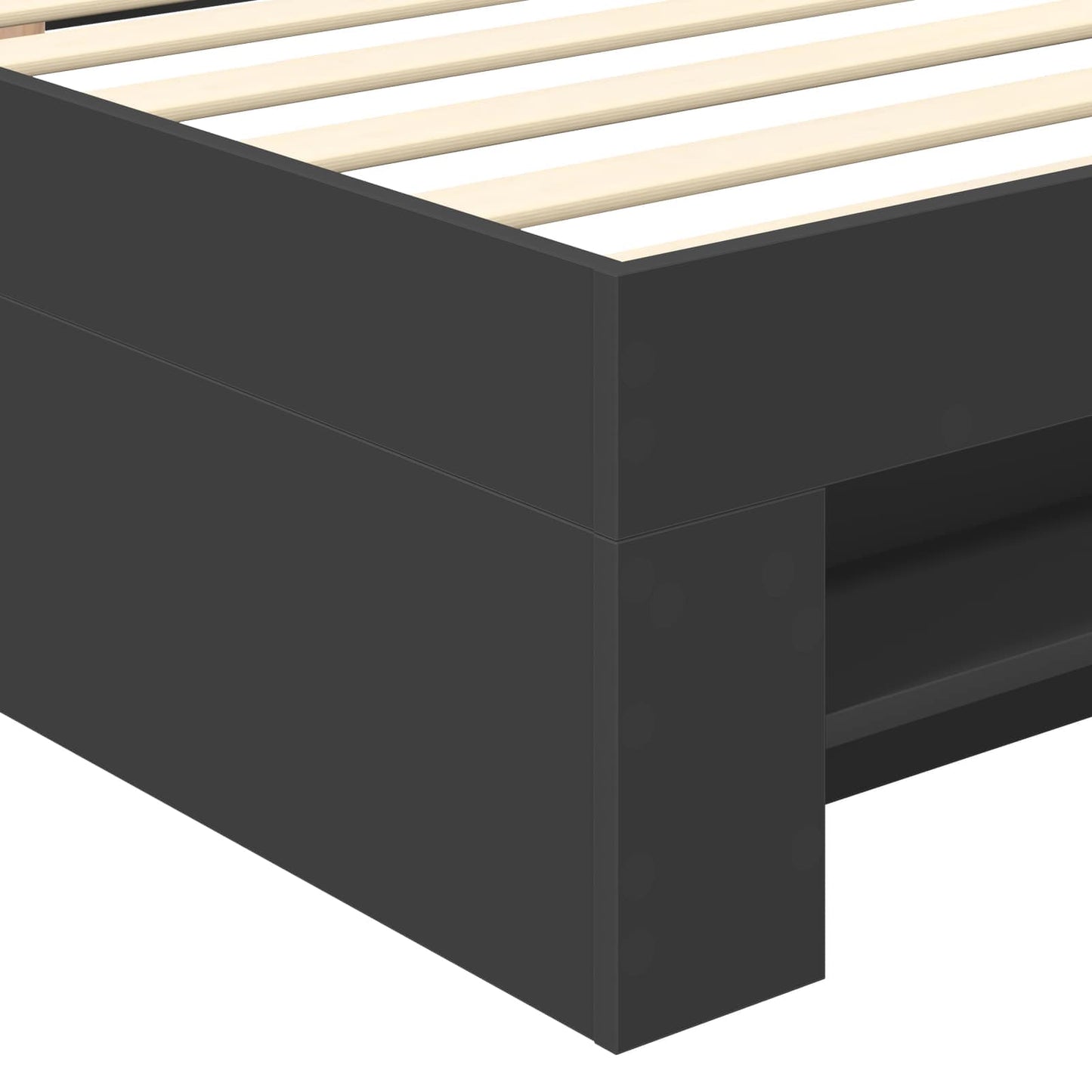 Bettrahmen mit Kopfteil Schwarz 80 x 200 cm Holzwerkstoff