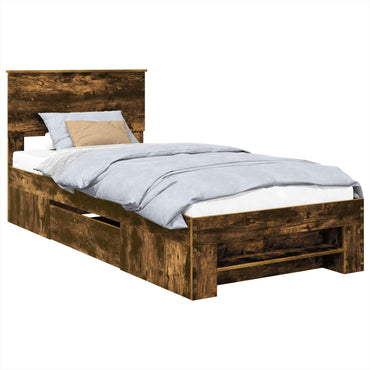 vidaXL Cadre de lit Chêne fumé 80 x 200 cm Bois d'ingénierie