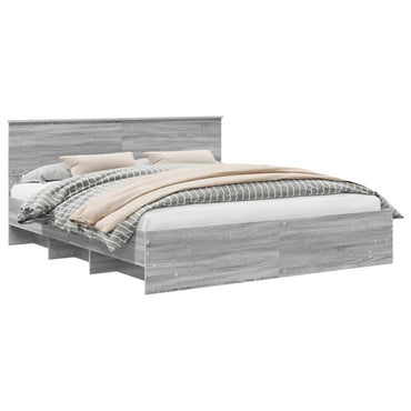 vidaXL Bettrahmen Graues Sonoma 200 x 200 cm Holzwerkstoff