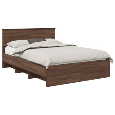vidaXL Bettrahmen Braun Eichen-Optik 150 x 200 cm Holzwerkstoff