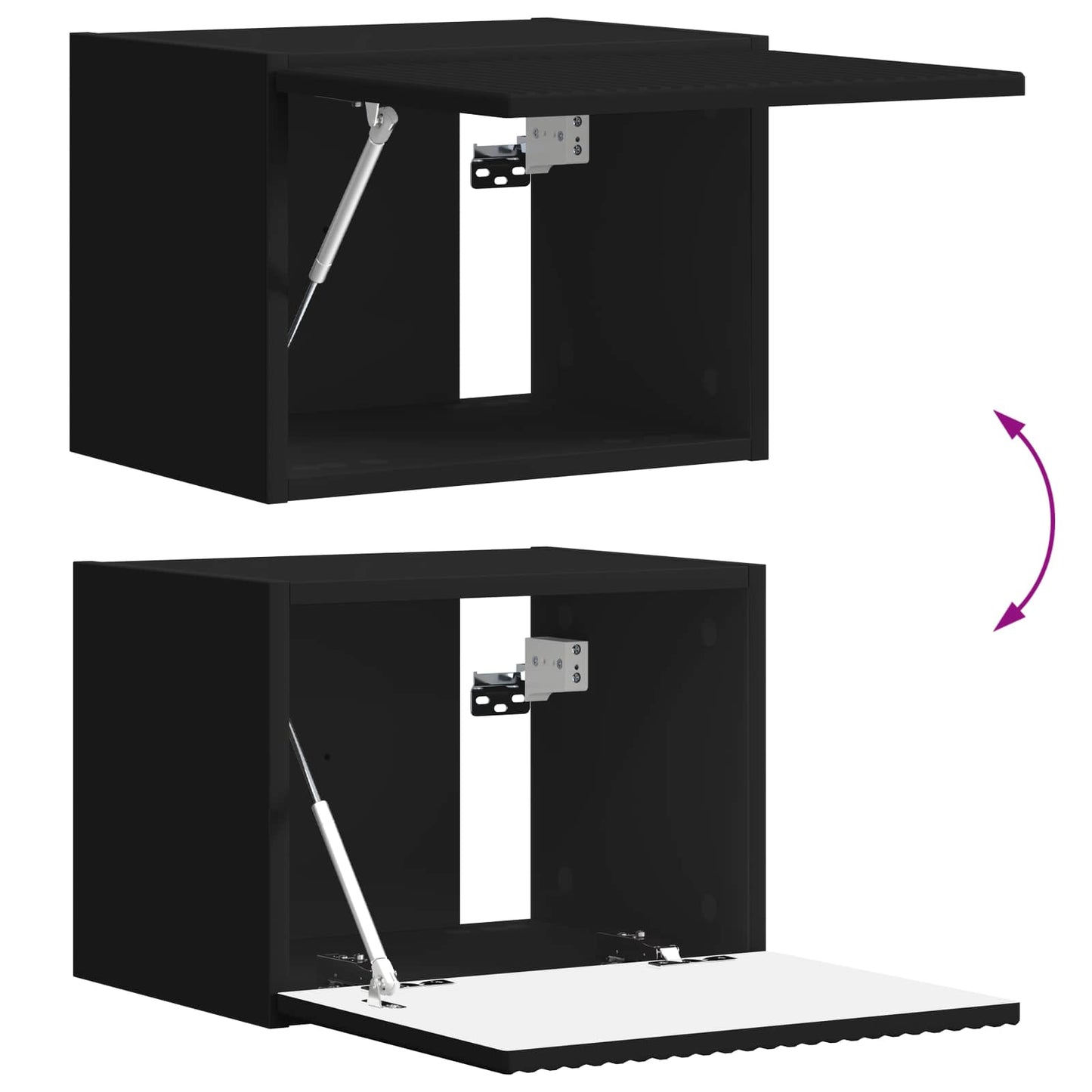 vidaXL Ensemble d'étagères murales pour TV 4 pcs Noir Bois d'ingénierie